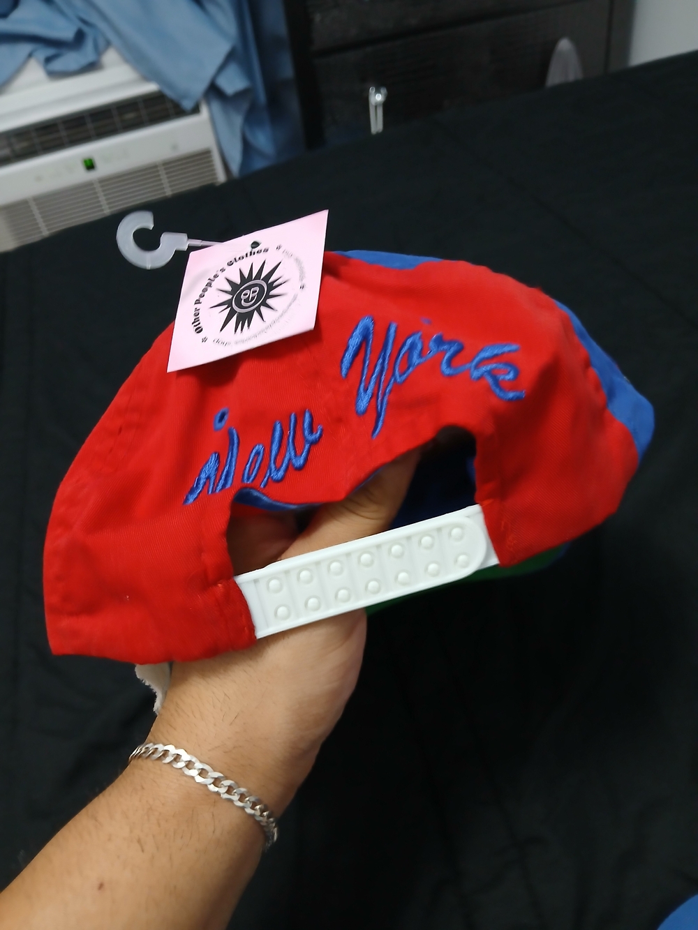 Two-Tone Blue & Red Baseball Cap - Picture 3 of 3